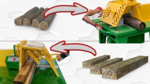 Bloccalegna per sega circolare per tronchi e assi di legna