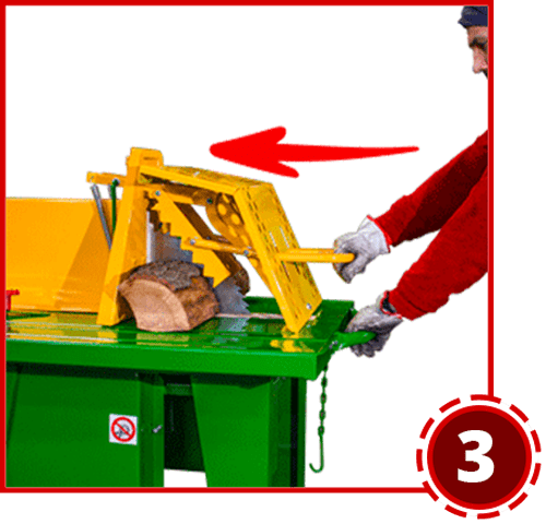 Advance the table towards the circular blade