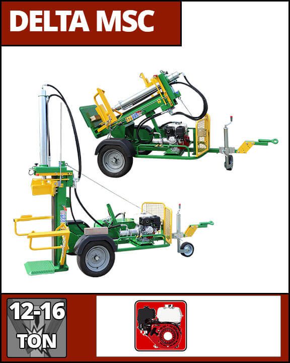 Log splitter with the possibility of towing on road wheels - Delta MSC