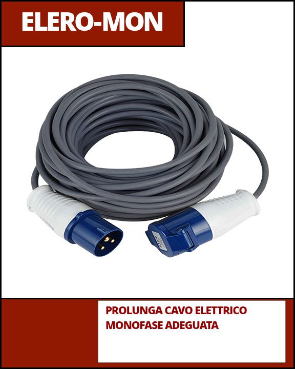 Prolunga monofase 220V per sega circolare e spaccalegna