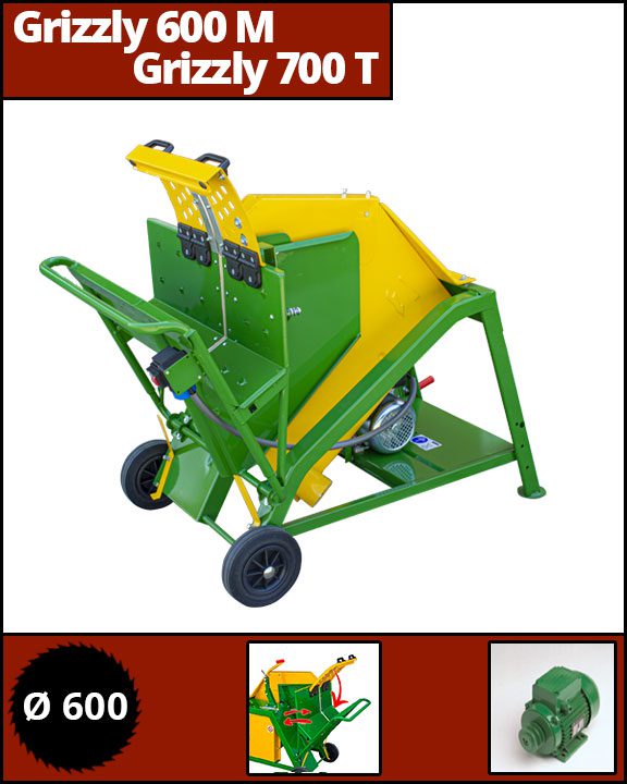 Circular saw for single-phase or three-phase electric firewood