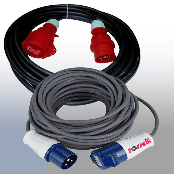 Electric extension cord for circular saw and log splitter