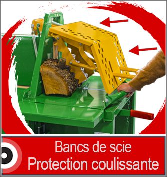 Bancs de scie avec protection coulissante pour scier le bois